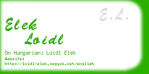 elek loidl business card